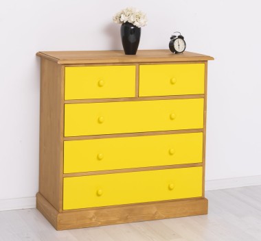 Chest of drawers with 2 narrow drawers + 3 wide drawers