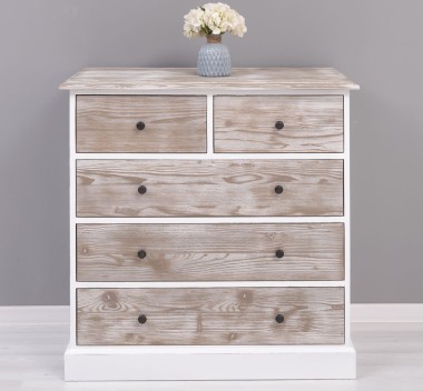 Chest of drawers with 2 narrow drawers + 3 wide drawers