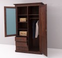 Wardrobe with 2 doors, 3 drawers and mirror