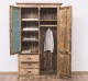 Wardrobe with 2 doors, 3 drawers and mirror