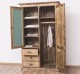 Wardrobe with 2 doors, 3 drawers and mirror