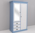 Wardrobe with 2 doors, 3 drawers and mirror