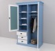 Wardrobe with 2 doors, 3 drawers and mirror