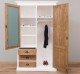 Wardrobe with 2 doors, 3 drawers and mirror