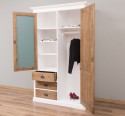 Wardrobe with 2 doors, 3 drawers and mirror