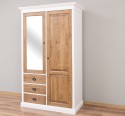 Wardrobe with 2 doors, 3 drawers and mirror