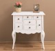 Console with curved legs and 7 multicolored drawers