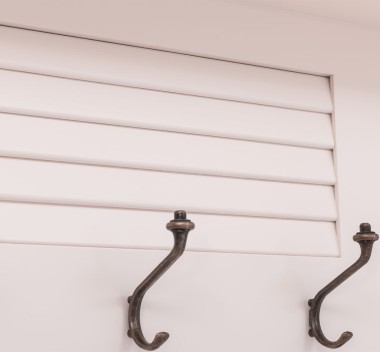 Shutter design halway coat hanger with two doors