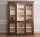 Chest without drawers, glass doors + 2-door display case and open shelves