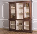 Chest without drawers, glass doors + 2-door display case and open shelves