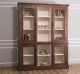 Chest without drawers, glass doors + 2-door display case and open shelves