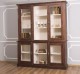 Chest without drawers, glass doors + 2-door display case and open shelves