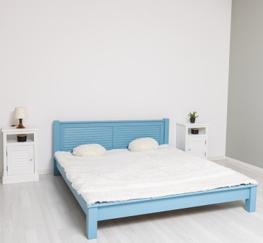 3 panel headboard bed 180x200+2 x Nightstand, Shutter Collection - Color Bed_P053 - Color Nighstands_P004 - PAINT