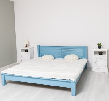 3 panel headboard bed 180x200+2 x Nightstand, Shutter Collection - Color Bed_P053 - Color Nighstands_P004 - PAINT