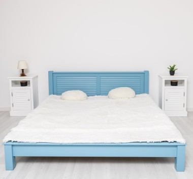 3 panel headboard bed 180x200+2 x Nightstand, Shutter Collection - Color Bed_P053 - Color Nighstands_P004 - PAINT