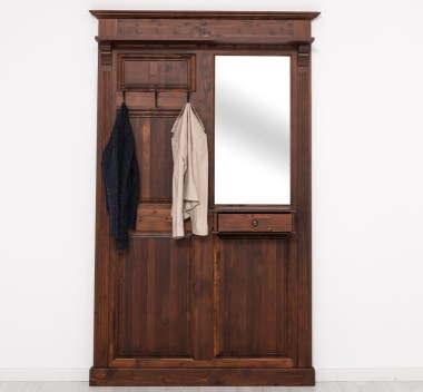 Hanger with mirror, 1 drawer - Color_P081 - LACQUER & STAINED