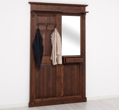 Hanger with mirror, 1 drawer - Color_P081 - LACQUER & STAINED