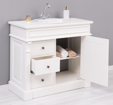 Ornamental bathroom cabinet for sink with 3 drawers and 1 door - sink is not included in the price