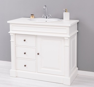 Ornamental bathroom cabinet for sink with 3 drawers and 1 door - sink is not included in the price