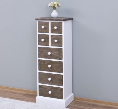 Narrow chest of drawers with 8 drawers