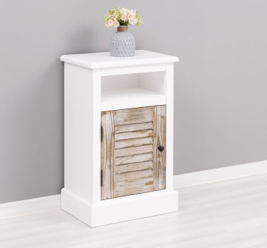 Nightstand with 1 door, open space, Shutter Collection