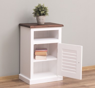 Nightstand with 1 door, open space, Shutter Collection