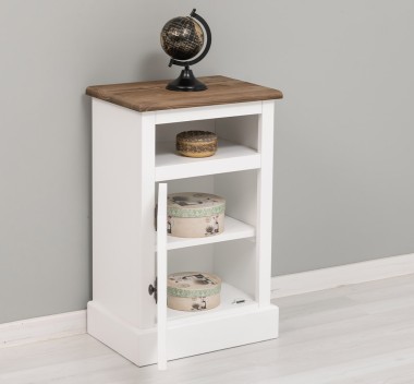 Nightstand with 1 door, open space, Shutter Collection