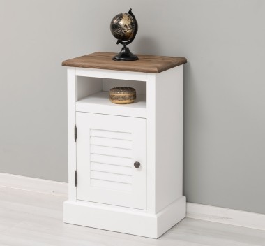 Nightstand with 1 door, open space, Shutter Collection