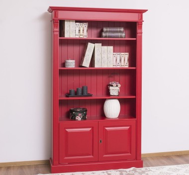 Bookcase with 2 doors, open shelf, Directoire Collection