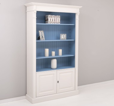 Bookcase with 2 doors, open shelf, Directoire Collection