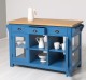 Kitchen island with 4 glass doors, 6 drawers