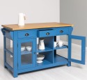 Kitchen island with 4 glass doors, 6 drawers