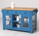 Kitchen island with 4 glass doors, 6 drawers