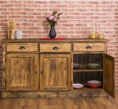 Buffet with 3 doors, 3 drawers, BAS