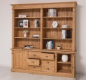 Bookcase with 2 doors, 6 BAS drawers + SUP double shelf, in Oak, P061 - Laquered