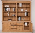 Bookcase with 2 doors, 6 BAS drawers + SUP double shelf, in Oak, P061 - Laquered