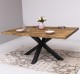 Dining table with central leg in X