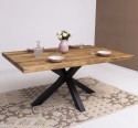 Dining table with central leg in X - Color Top_P064 - Color Corp_P003 - DOUBLE COLORED