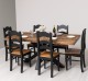 Dining table with central leg in X + 6 chair oak top - Color Top_P064 - Color Corp_P004 - DOUBLE COLORED