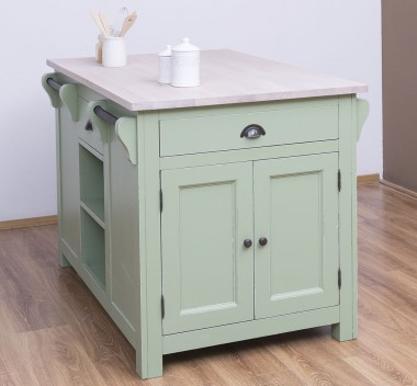 Kitchen island, oak top