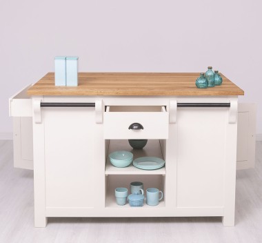 Kitchen island, oak top