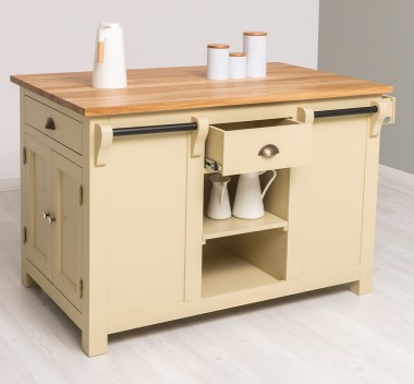 Kitchen island, oak top