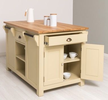 Kitchen island, oak top