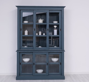 Kitchen display case with 3 sliding glass doors BAS + 3 sliding glass doors SUP