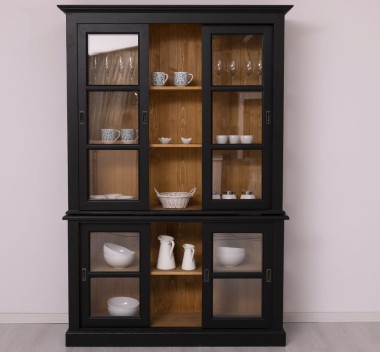 Kitchen display case with 3 sliding glass doors BAS + 3 sliding glass doors SUP