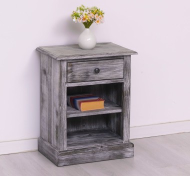 Nightstand with 1 drawer and open shelves