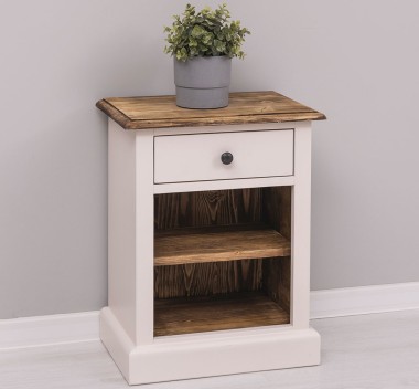 Nightstand with 1 drawer and open shelves