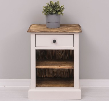 Nightstand with 1 drawer and open shelves