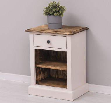 Nightstand with 1 drawer and open shelves