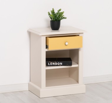 Nightstand with 1 drawer and open shelves